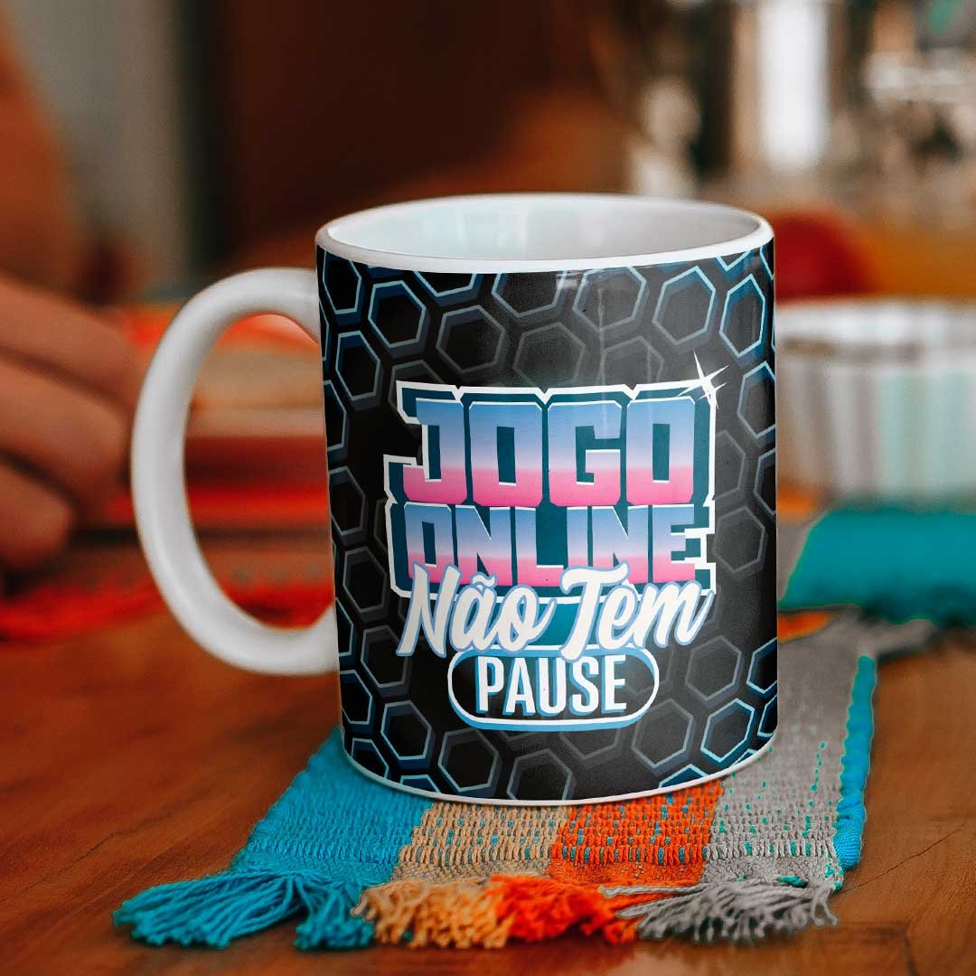 Caneca Gamer Atenção Jogo Online Não Tem Pause 325ml