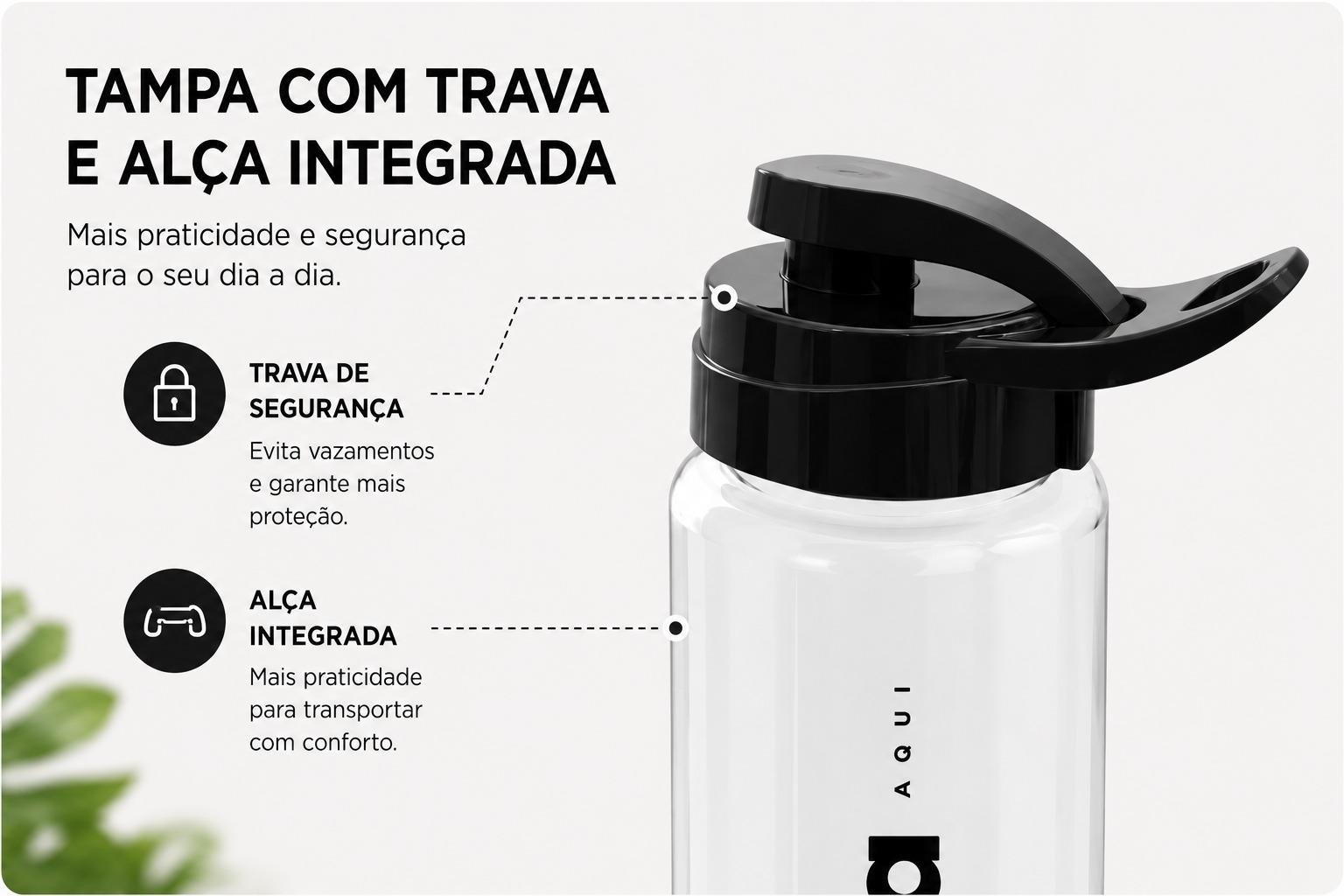 Kit 220 Squeeze 750ml Transparente Personalizado Tampa Preta 5 Kit 220 Squeeze 750ml Transparente Personalizado Tampa Preta - Imagem 5